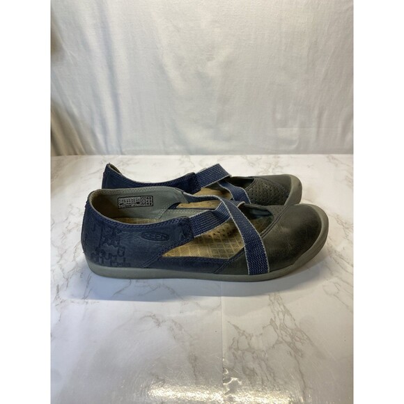 Keen Shoes - KEEN Lower East Side 1016645 Womens Size 9 Blue Leather Sandals Slip On Shoes
